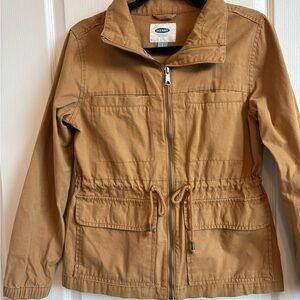 Old Navy Women's Camel Utility Jacket with Drawstring Waist